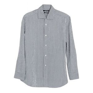 Men's Navy and White Checkered/ Gingham Shirt
